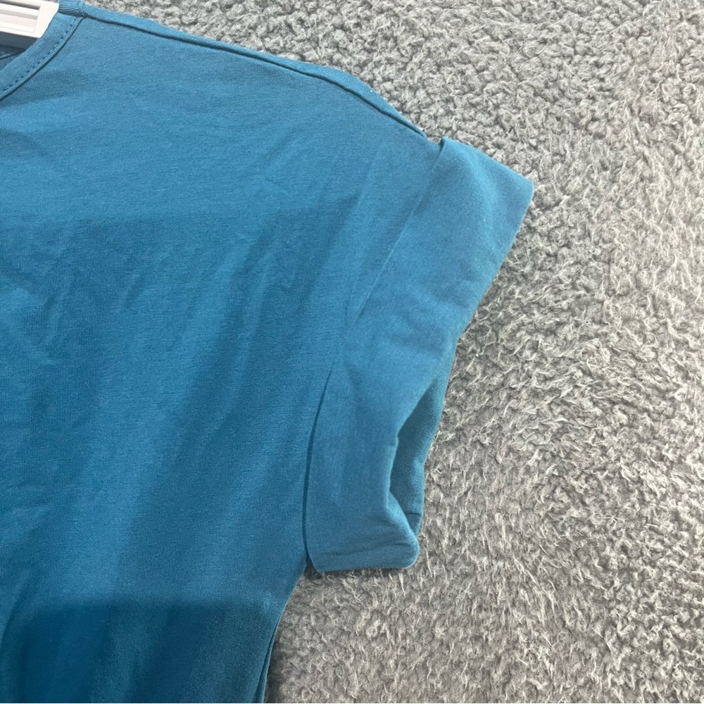 Fashion Nova Teal Mini Short Sleeve‎ Dress with Side Ties - Picture 3 of 9